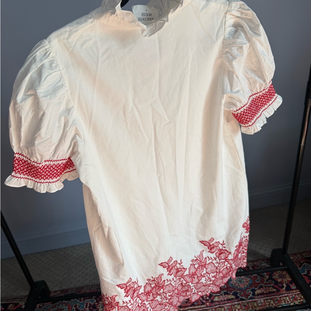 Hyacinth House White & Red Embroidered Eliza Mini Dress - Picture 9 of 14
